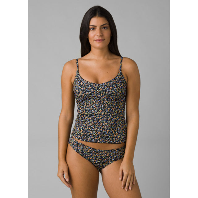 Prana Women&#39;s Jess Reversible Tankini Top 001 Black Petals