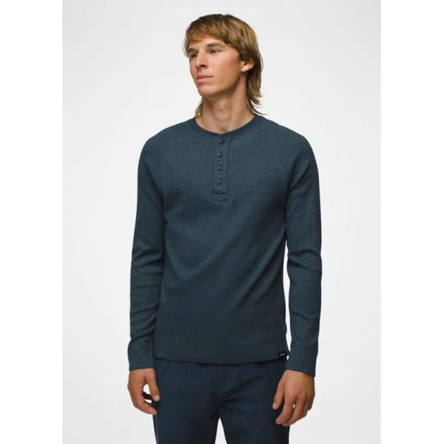 Prana M Touchstone Henley - Slim 400 tormy Night Heather / S