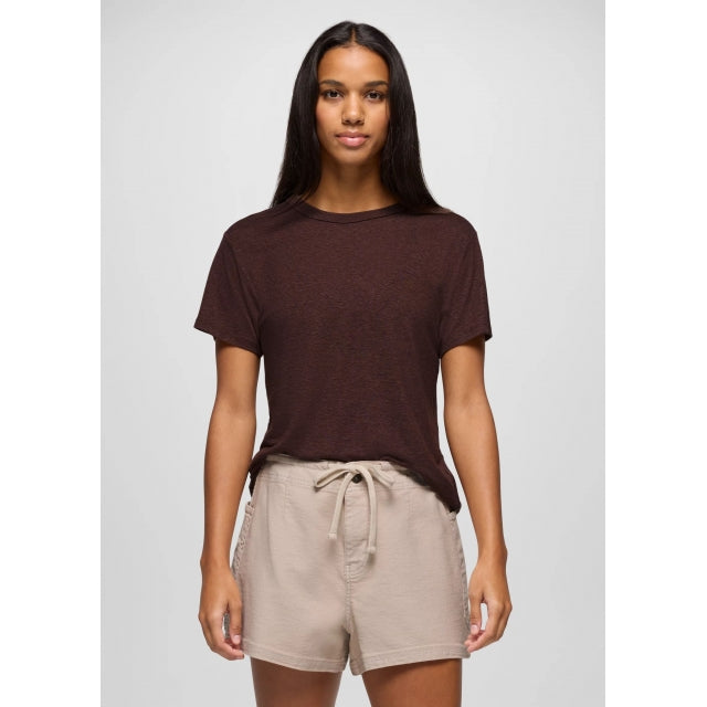 Prana Womens Cozy Up Short Sleeve Crew 203 Mocha