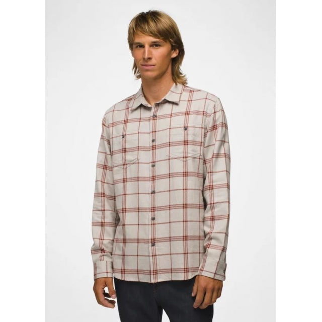 Prana M Dolberg Flannel Shirt - Slim 100 Chalk