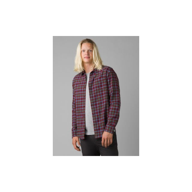 Prana Men&#39;s Los Feliz Flannel Shirt 600 Rhubarb