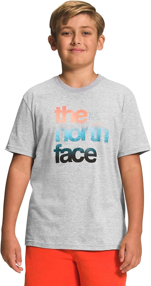 The North Face Boys' S/S Graphic Tee TNF Light Grey Heather/Reef Waters