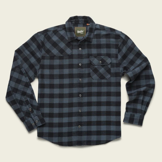 Howler Brothers Men&#39;s Harkers Flannel Shirt BLK Mette Plaid:Nightshade