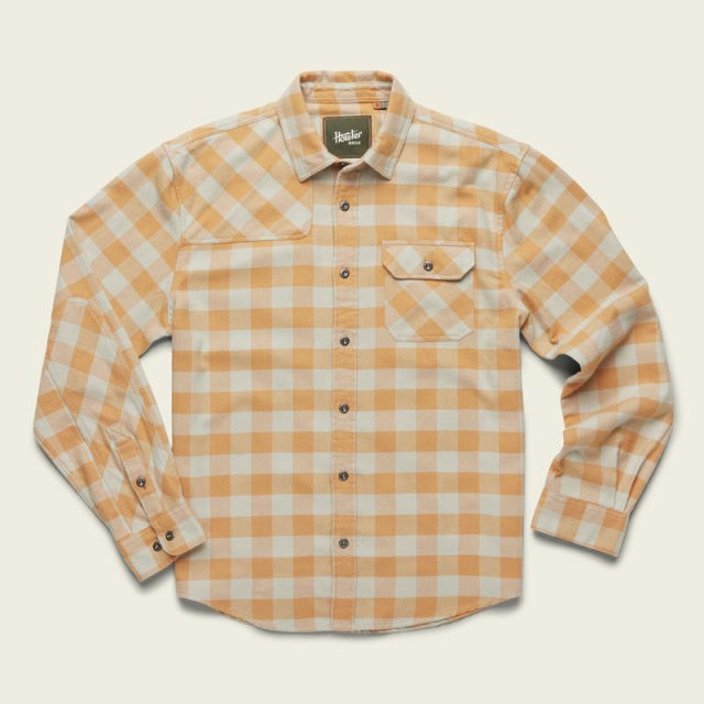 Howler Brothers Mens Harkers Flannel Shirt BUC Mette Plaid:Autumn Orange