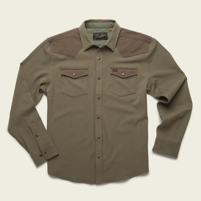 Howler Brothers Men&#39;s Stockman Stretch Snapshirt DUS Dusty Green/Teak