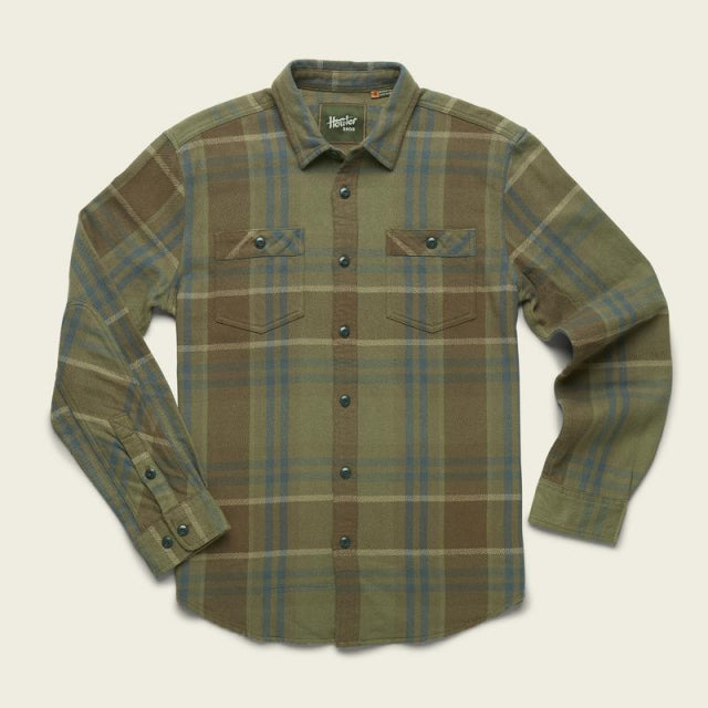 Howler Brothers Mens Rodanthe Blanket Flannel ROD Pablo Plaid:Thistle Green