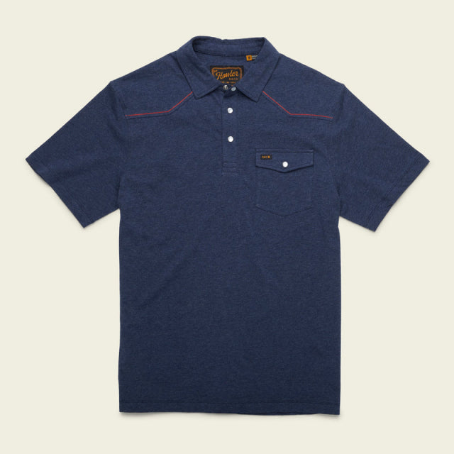 Howler Brothers Men&#39;s Ranchero Polo IND Indigo Heather