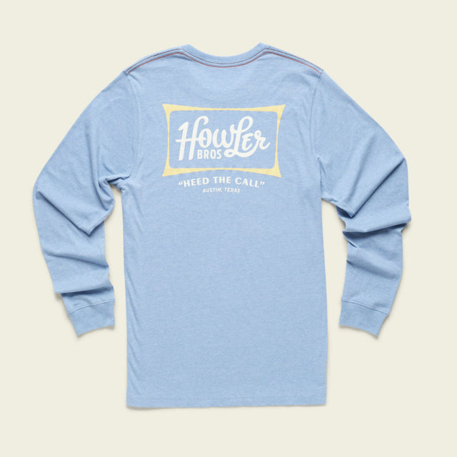 Howler Brothers Mens Select Longsleeve T-Shirt LIG Howler Classic: Light Blue Heather