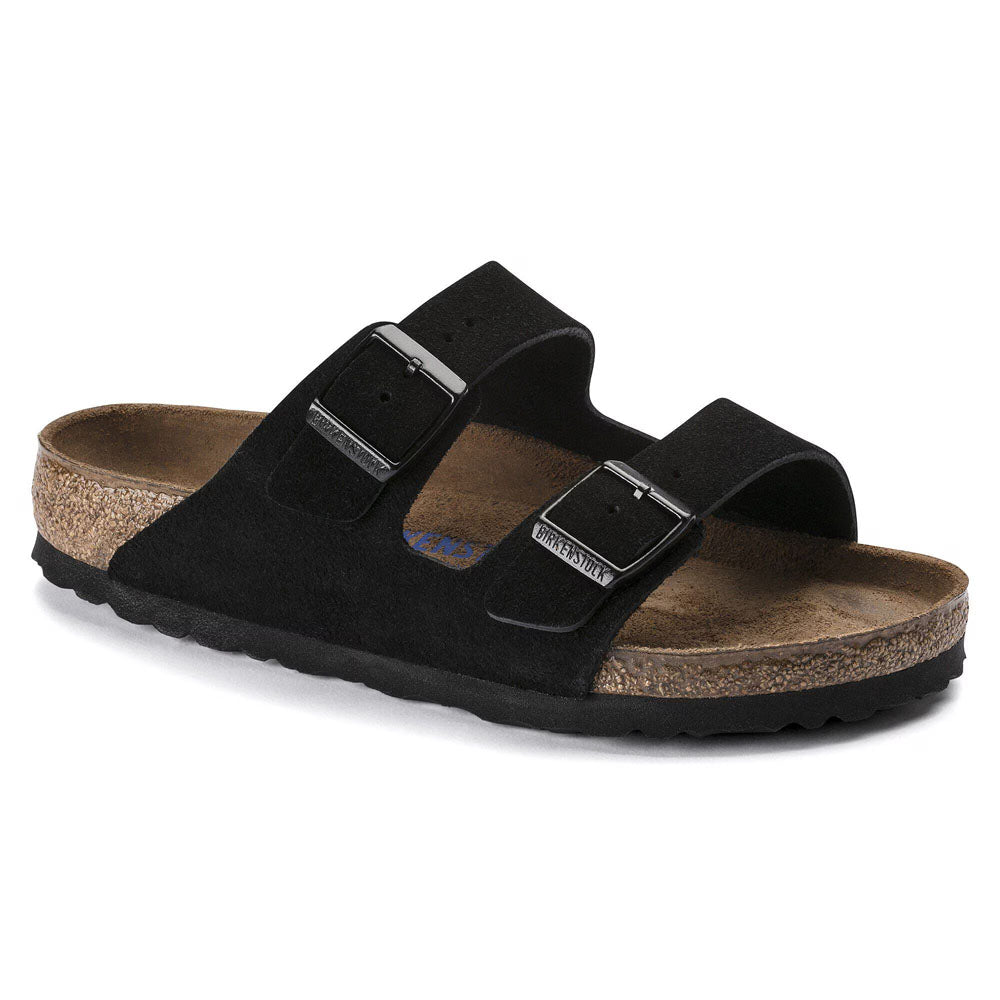 Birkenstock Arizona Soft Footbed Suede Leather - Narrow Black