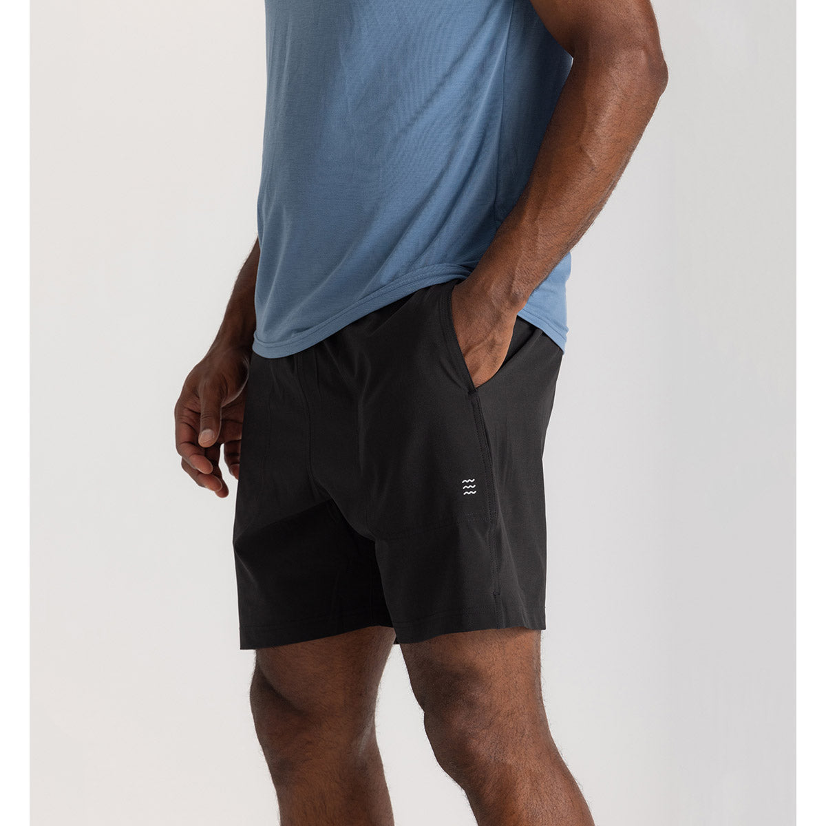 Free Fly Apparel Men&#39;s Bamboo-Lined Active Breeze Short - 7&quot; Black