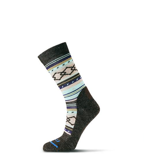 Fits Womens Casual Aztec Crew Socks Chestnut