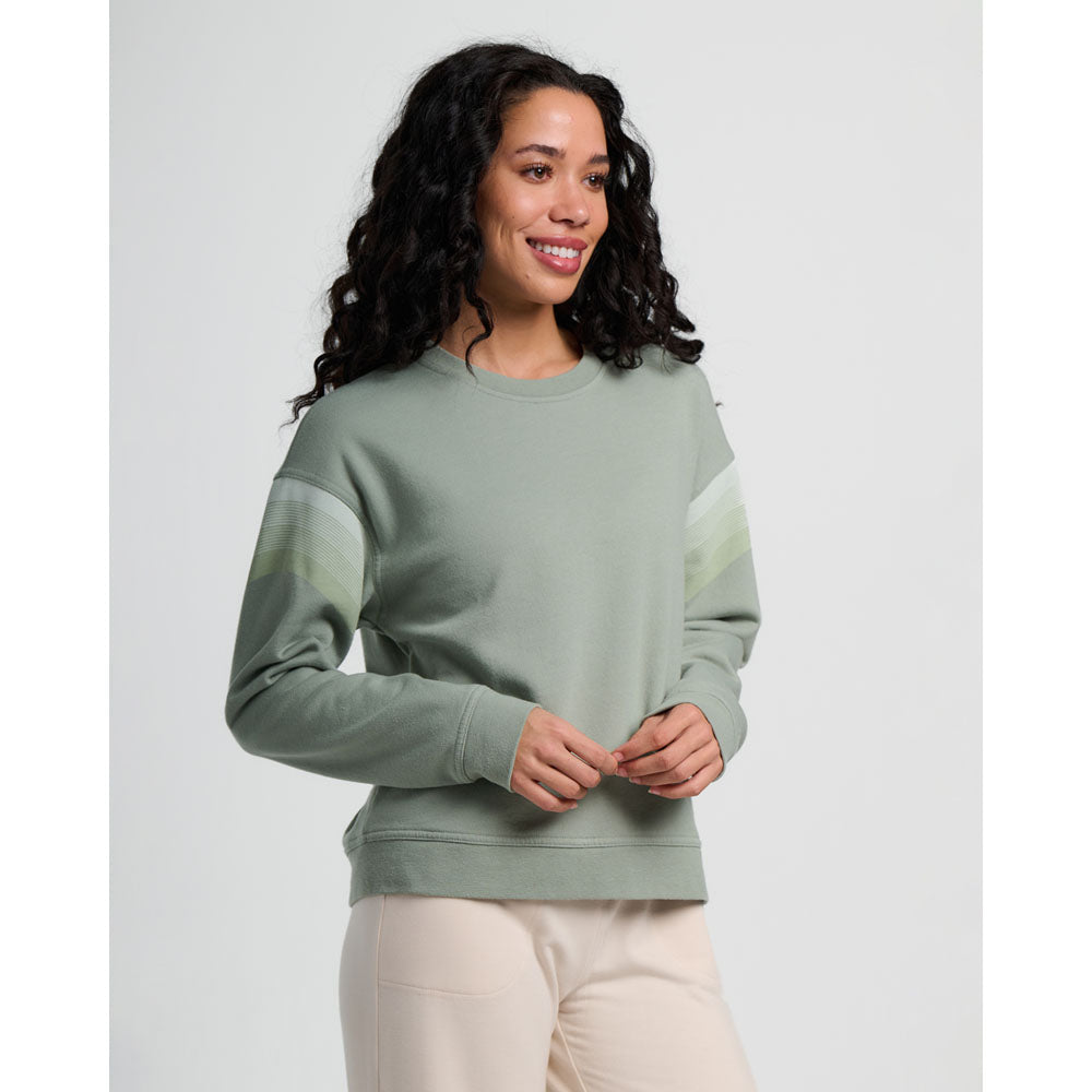 Free Fly Apparel Womens Gradient Sleeve Fleece Crew Sagebrush