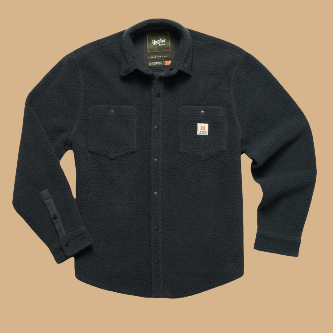 Howler Brothers Mens Allegheny Fleece Overshirt ANT Antique Black