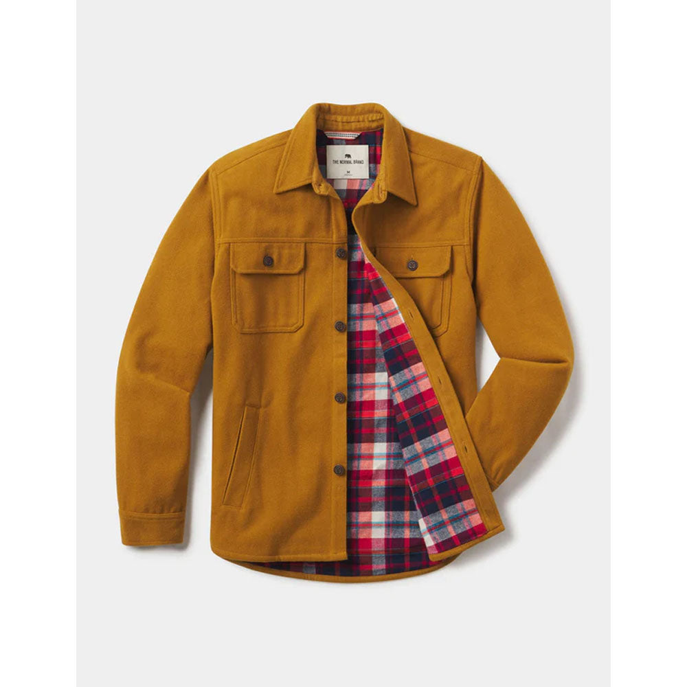 The Normal Brand Men&#39;s Brightside Flannel Lined Workwear Jacket Yellow