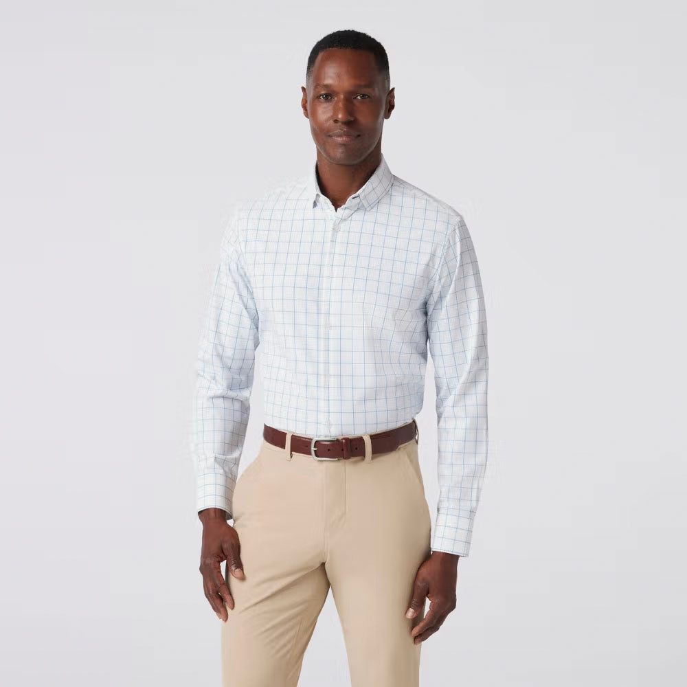 Mizzen+Main Men's Leeward Dress Shirt White Modern Tattersall