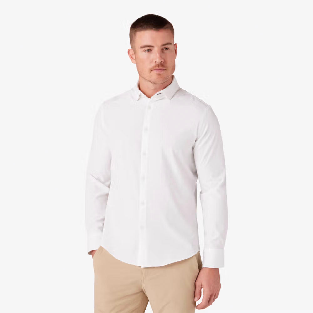 Mizzen+Main Men's Leeward No Tuck Dress Shirt Solid White