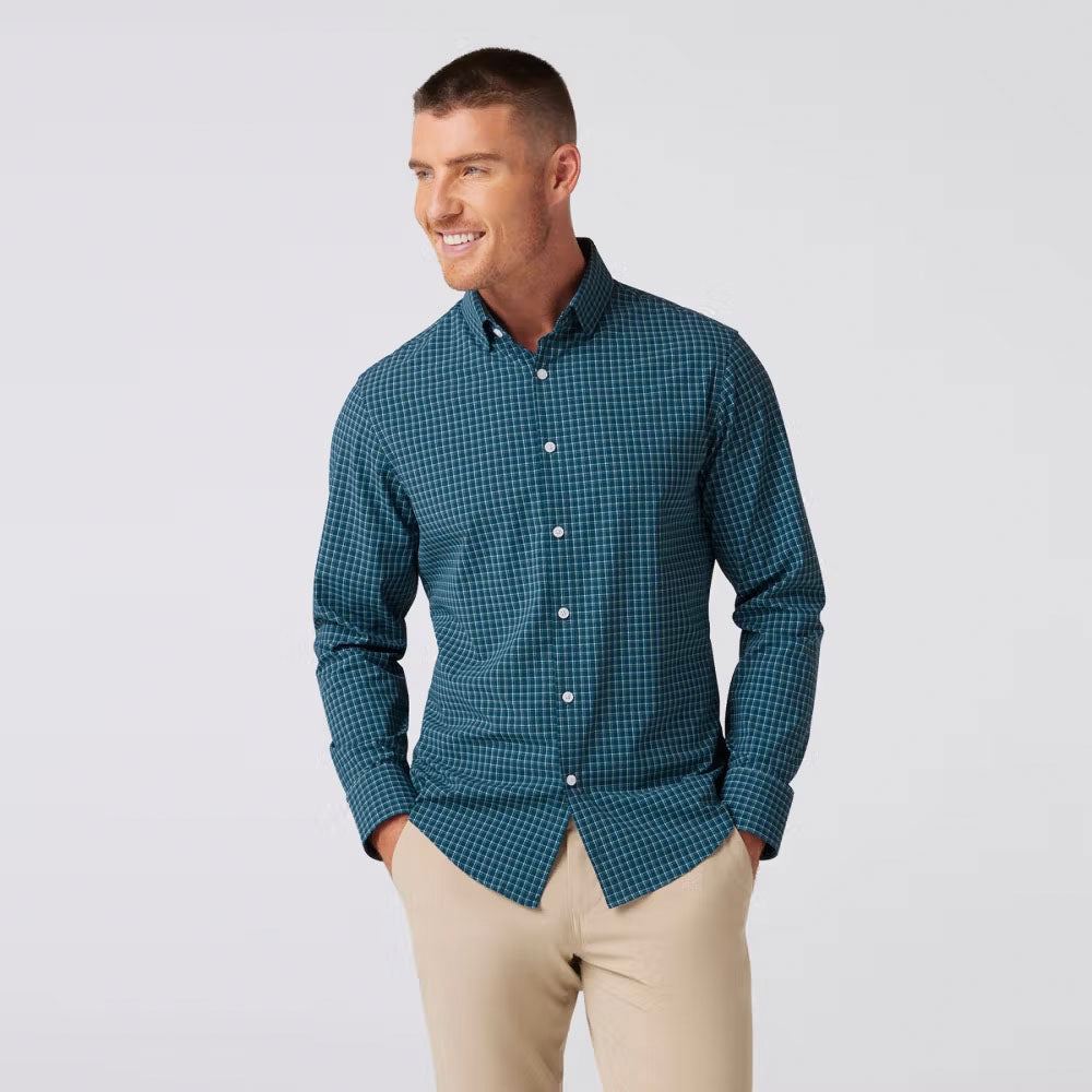Mizzen+Main Men's Leeward No Tuck Dress Shirt Sea Ludlow Plaid