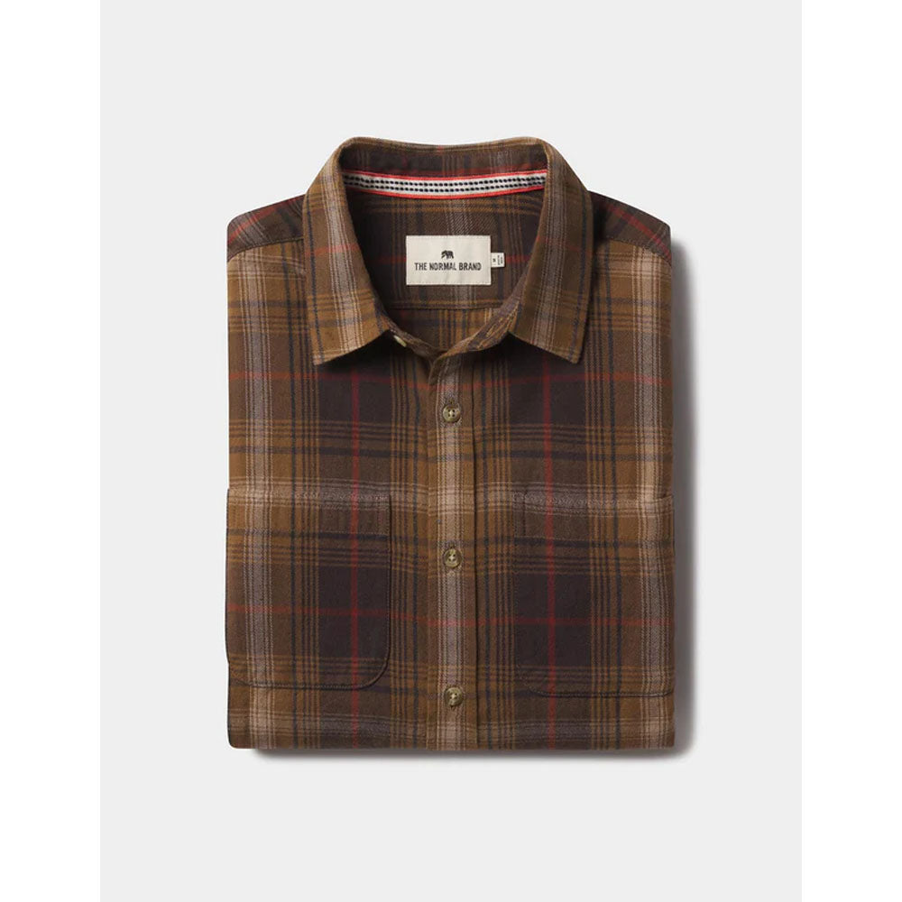 The Normal Brand Men's Jackson Button Up Shirt Brown Plaid
