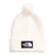 The North Face TNF Logo Box Pom Beanie Gardenia White