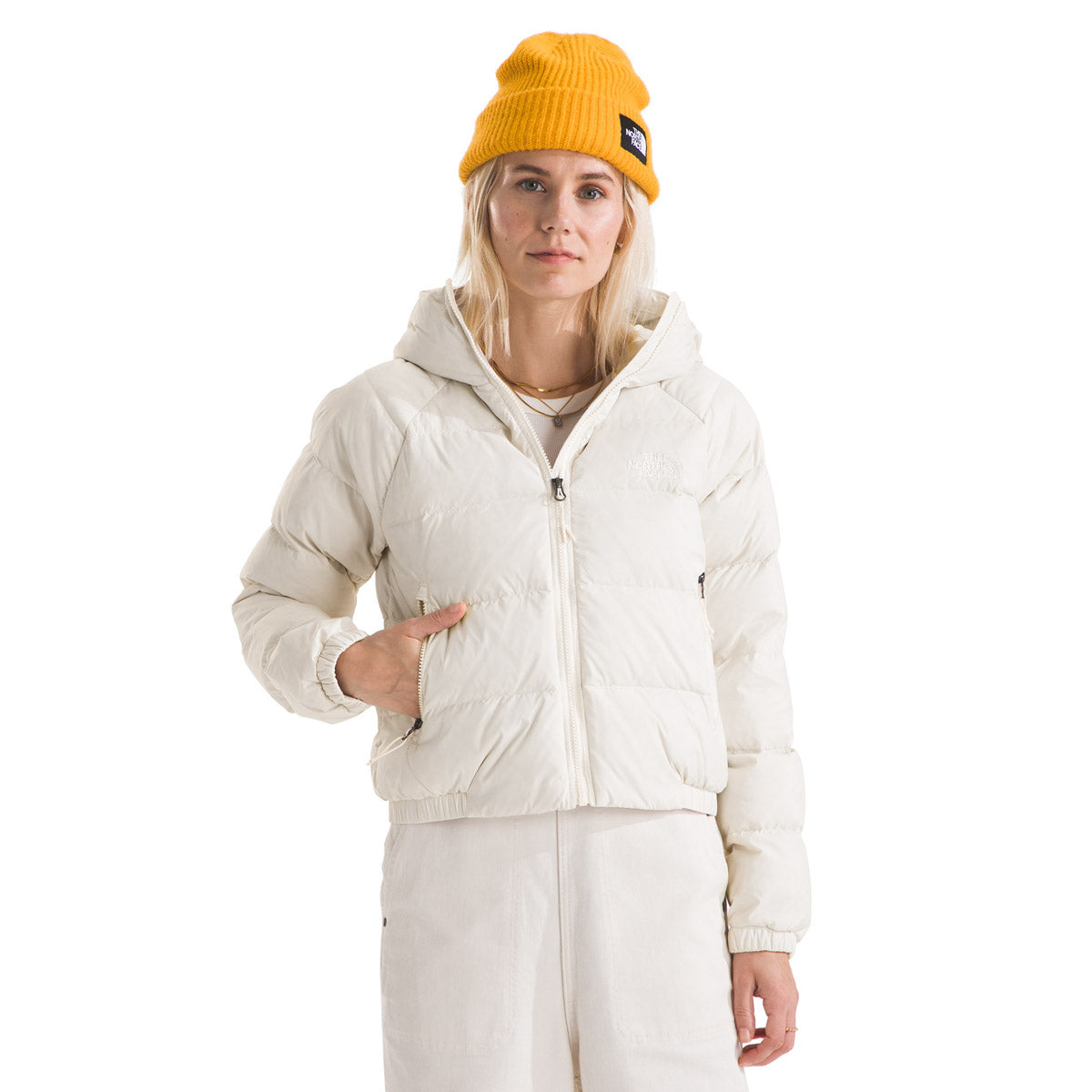 The North Face Women&#39;s Hydrenalite Down Hoodie White Dune