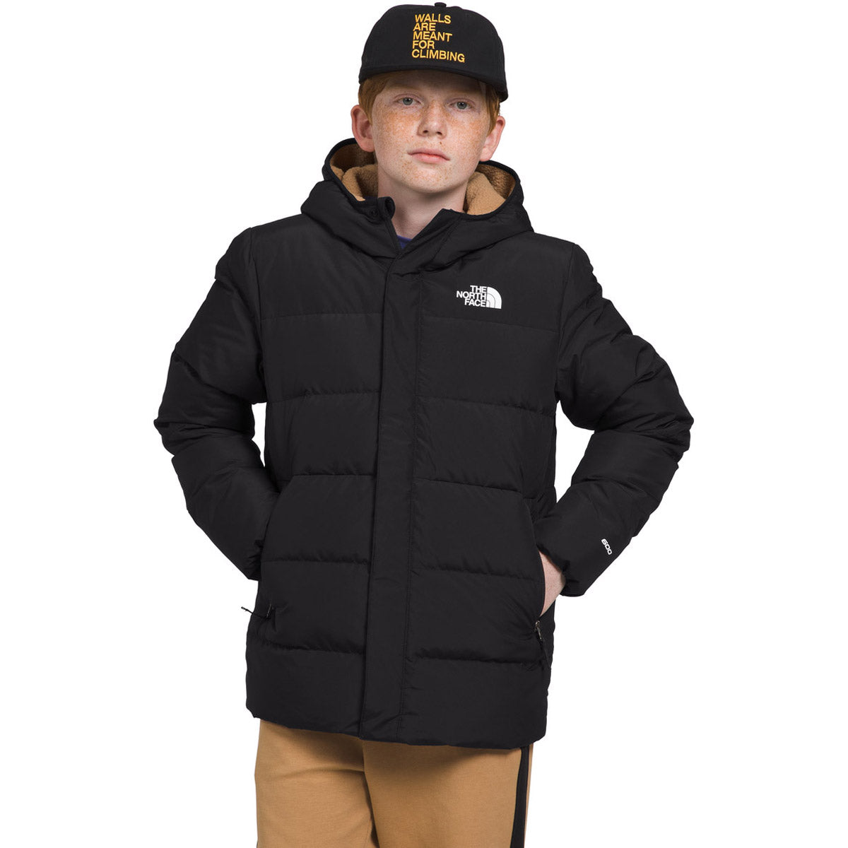 The North Face Boys' North Down Fleece-Lined Parka TNF Black