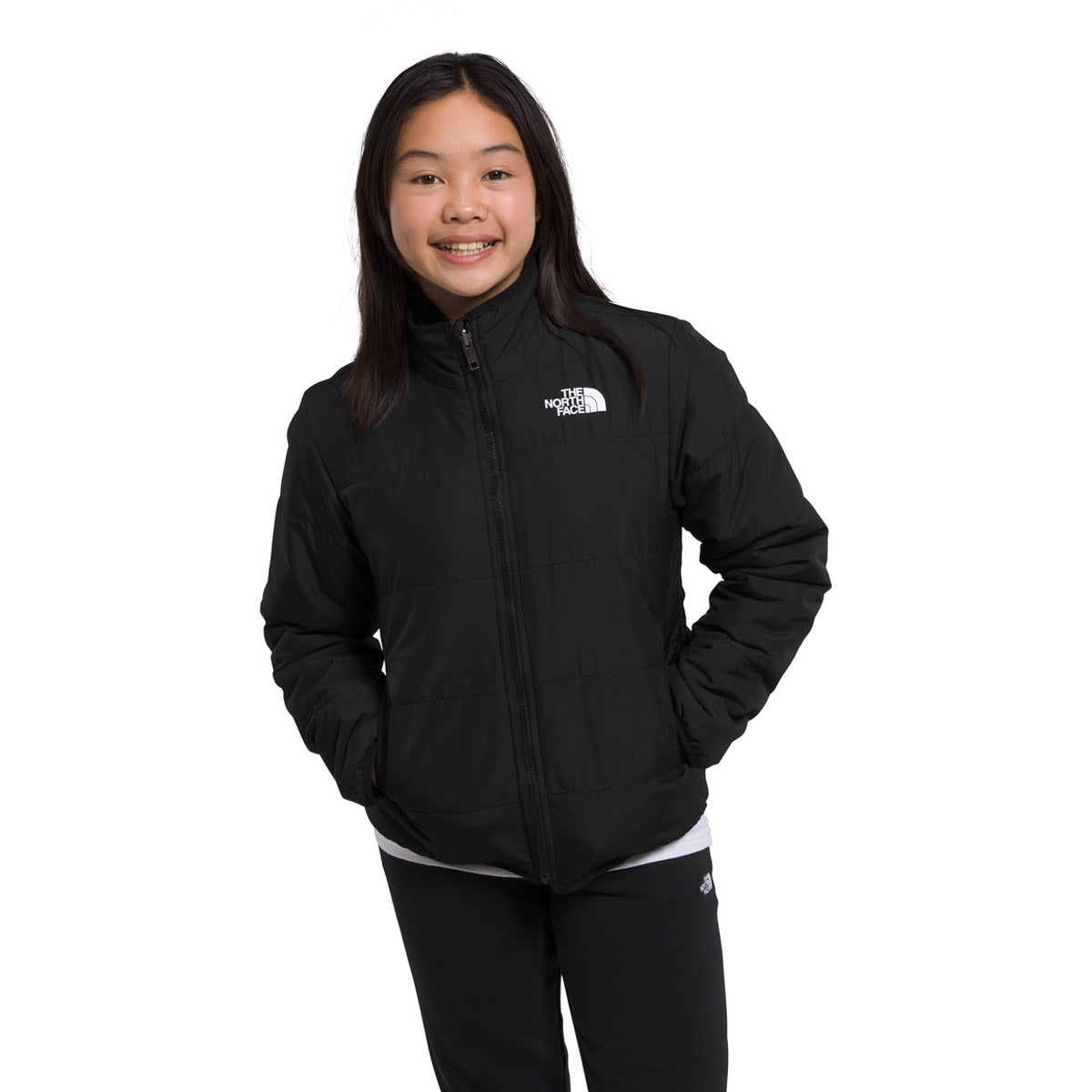 The North Face Girls&#39; Reversible Mossbud Jacket TNF Black