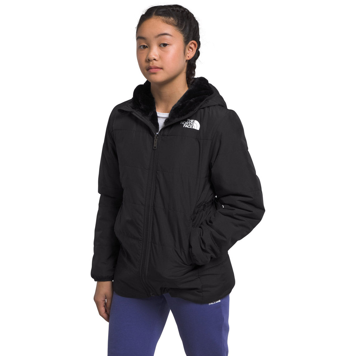 The North Face Girls&#39; Reversible Mossbud Parka TNF Black