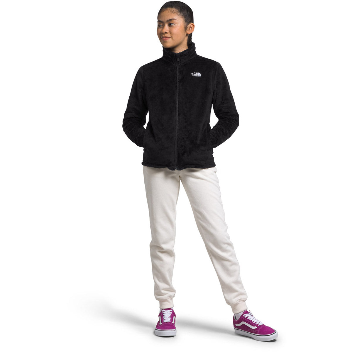 The North Face Girls&#39; Osolita Full Zip Jacket TNF Black