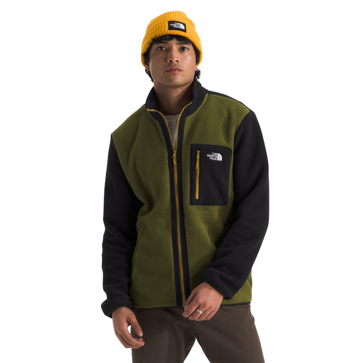 The North Face Men&#39;s Yumiori Full Zip Forest Olive/TNF Black/Amber Green