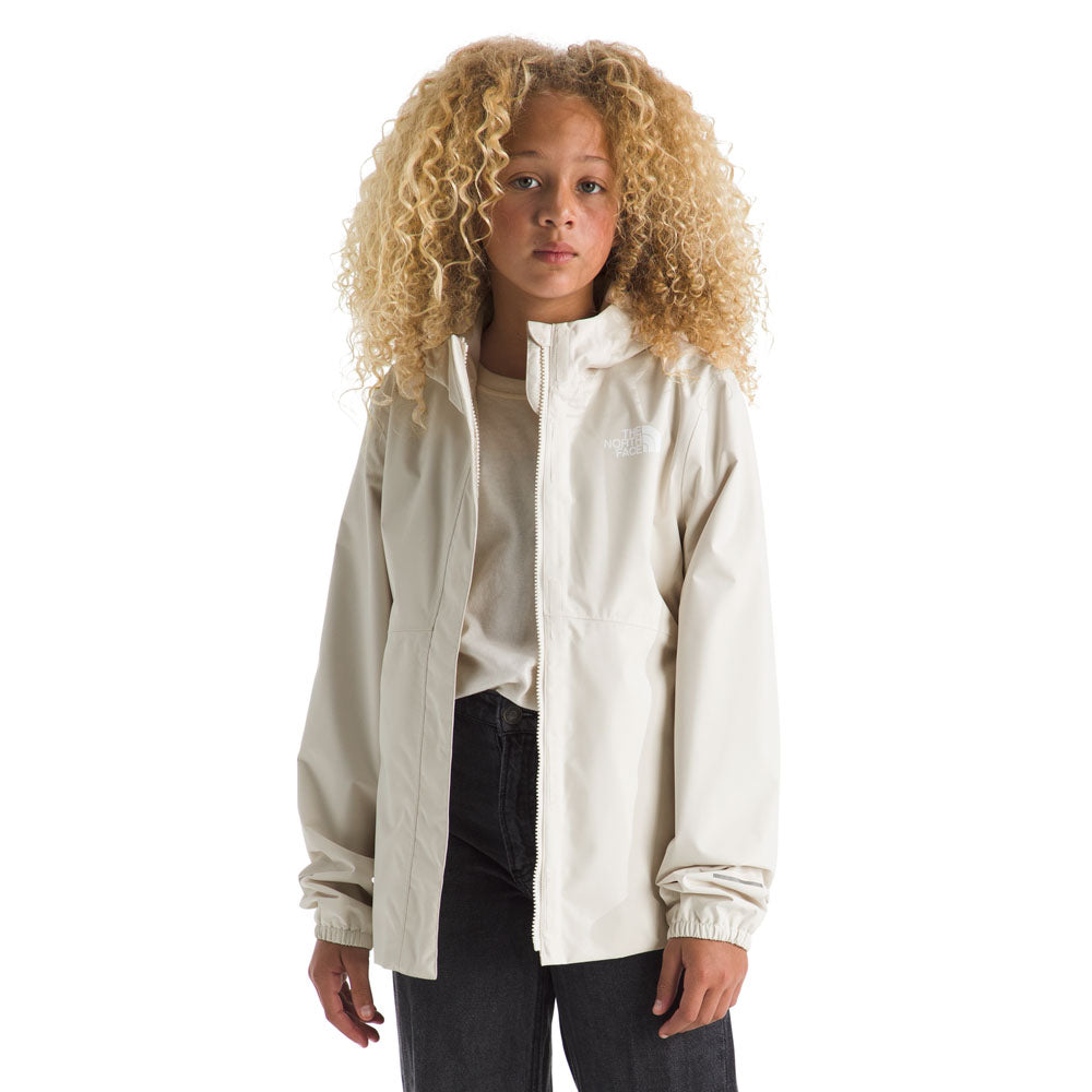 The North Face Girls Antora Rain Jacket White Dune/White Dune
