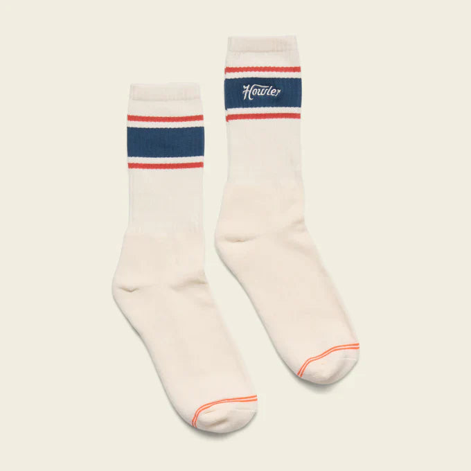 Howler Brothers Socks WHI Howler Script: White