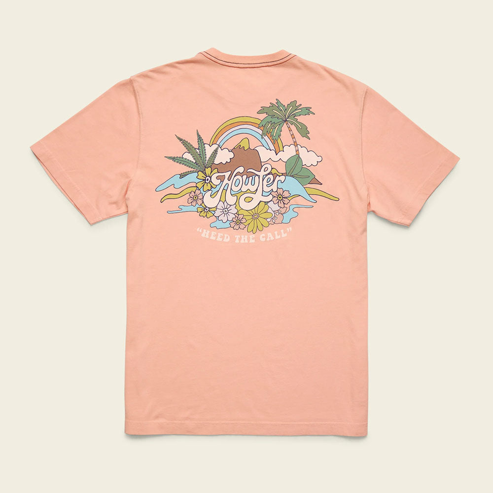 Howler Brothers Mens Cotton T Irie Paradise: Coral