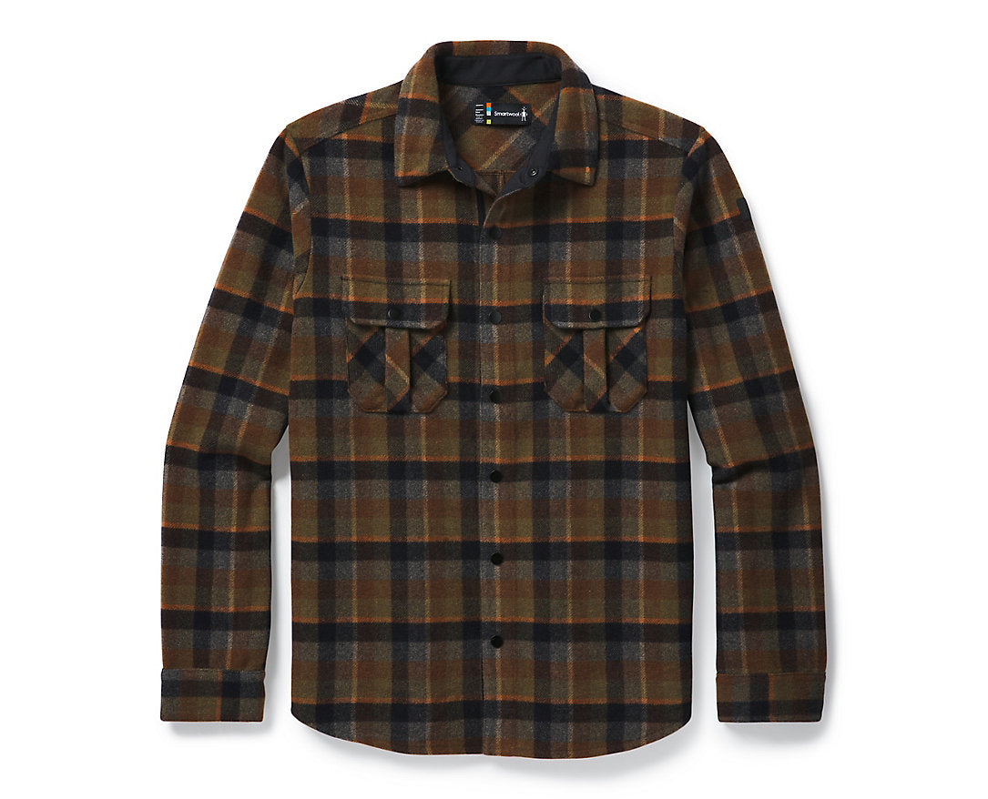 Smartwool Men&#39;s Anchor Line Shirt Jacket E83 Olive Plaid