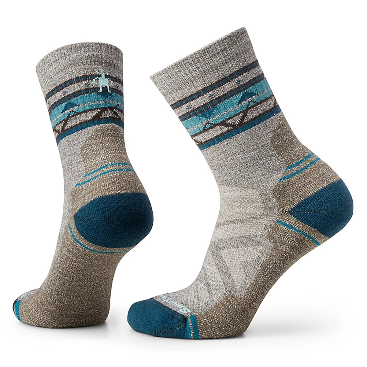 Smartwool Women's Hike Light Cushion Zig Zag Valley Mid Crew Socks Taupe/Natural arl / M