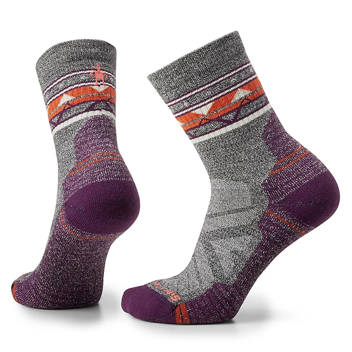 Smartwool Women's Hike Light Cushion Zig Zag Valley Mid Crew Socks Ash/Charcoal