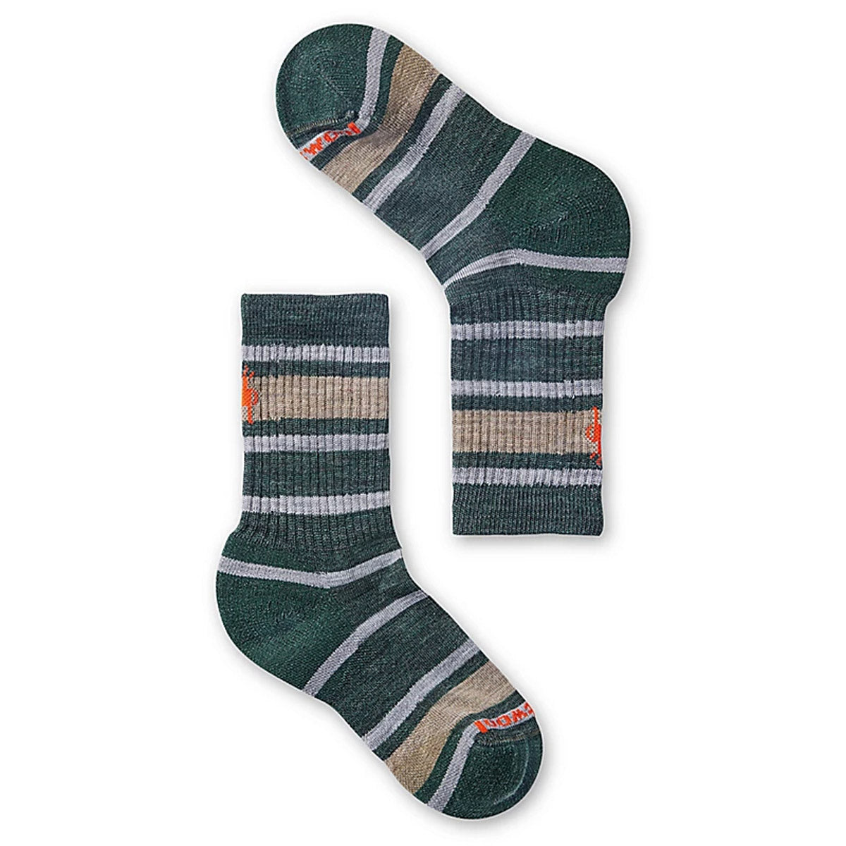 Smartwool Kids&#39; Hike Light Cushion Striped Crew Socks Dark Sage