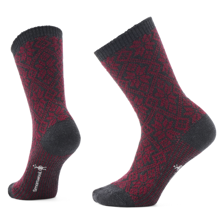 Smartwool Women&#39;s Everyday Traditional Snowflake Crew Socks A25 Tibetan Red