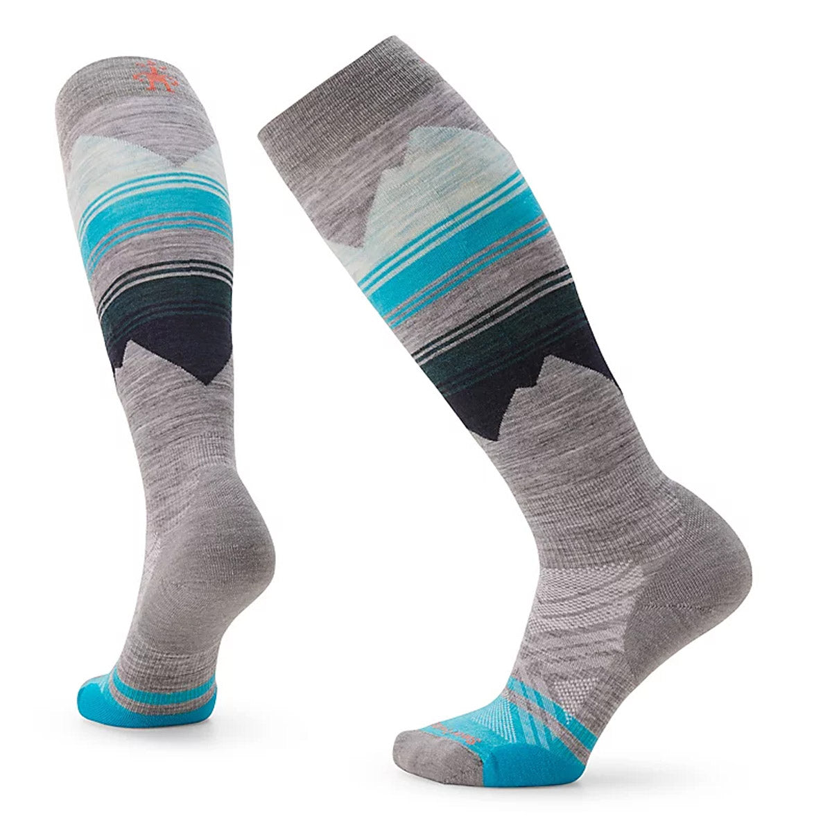 Smartwool Women's Ski Targeted Cushion Pattern Over The Calf Socks Light Gray
