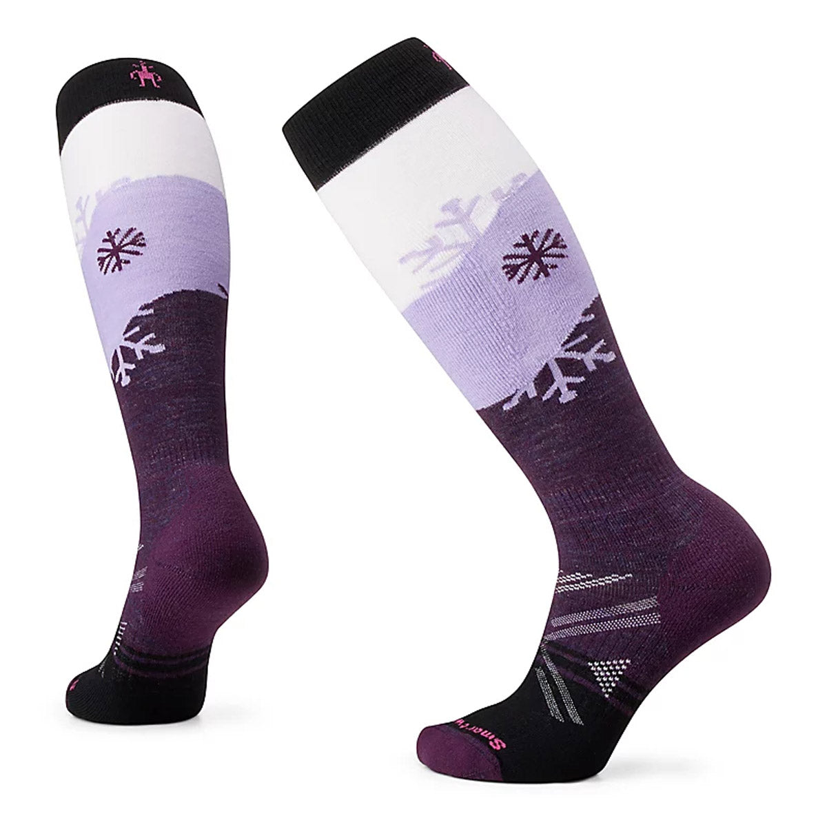 Smartwool Women's Ski Full Cushion Snowpocalypse Pattern Over The Calf Socks Purple Iris