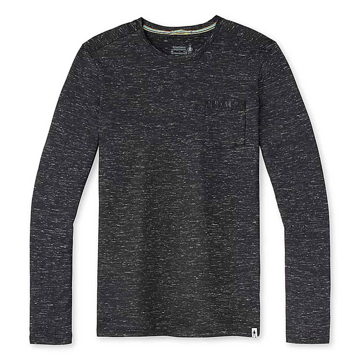 Smartwool Men&#39;s Everyday Exploration Merino Long Sleeve Pocket Tee Black Heather