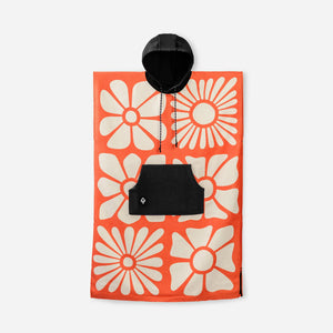 Nomadix Changing Poncho Big Flowers Expedition Orange