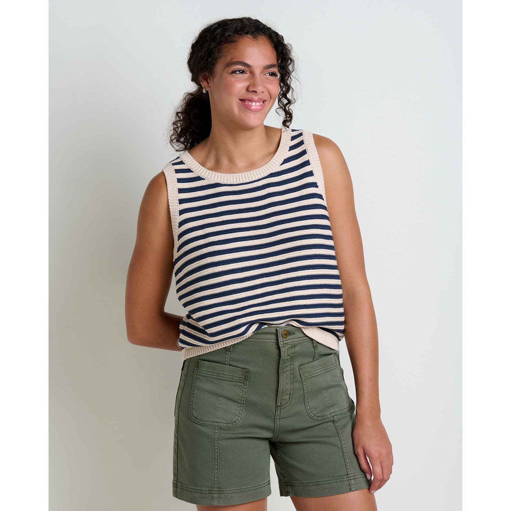 Toad&amp;Co. Womens Bianca Crew Tank True Navy Stripe