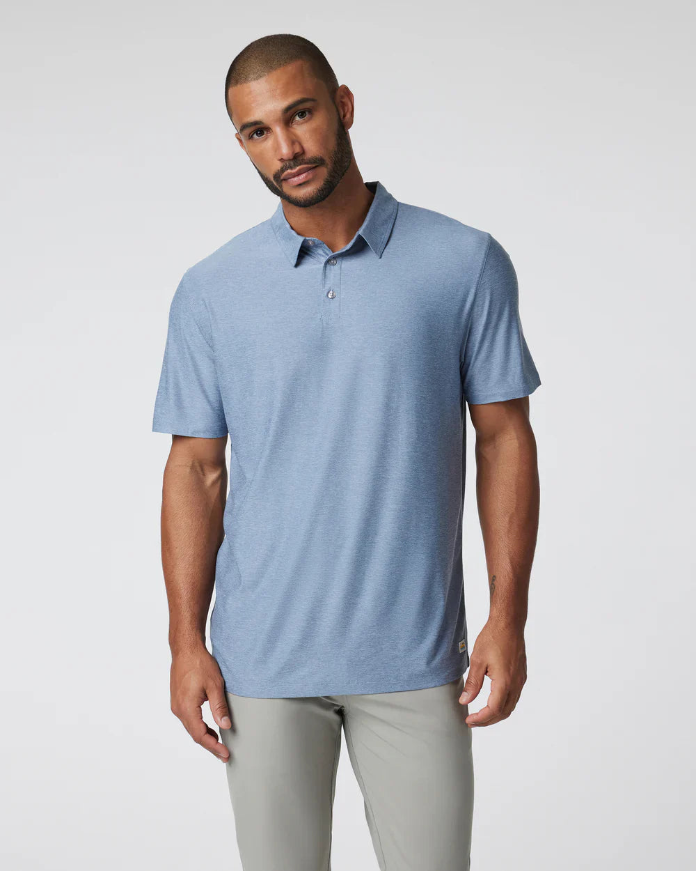 Vuori Mens Strato Tech Polo HHR Harbor Grey Heather