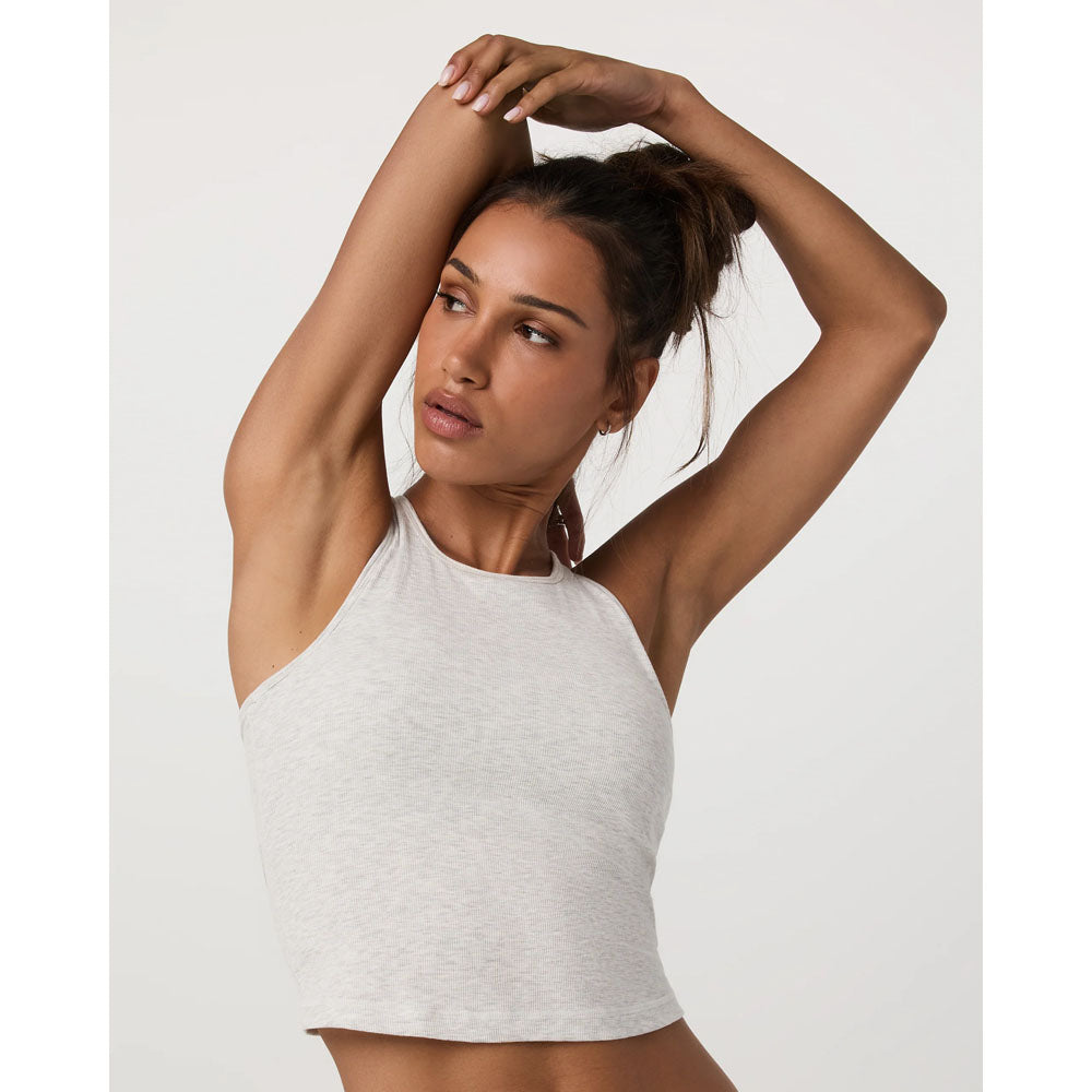 Vuori Womens Pose Plyo Tank White Heather Grey
