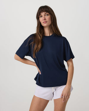 Vuori Womens Energy Tee Long LBH Electric Blue Heather