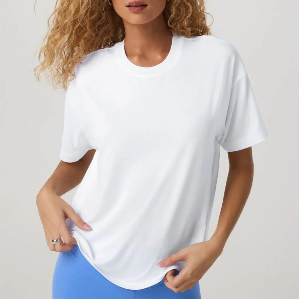 Vuori Womens Energy Tee Long HBN Bone Heather