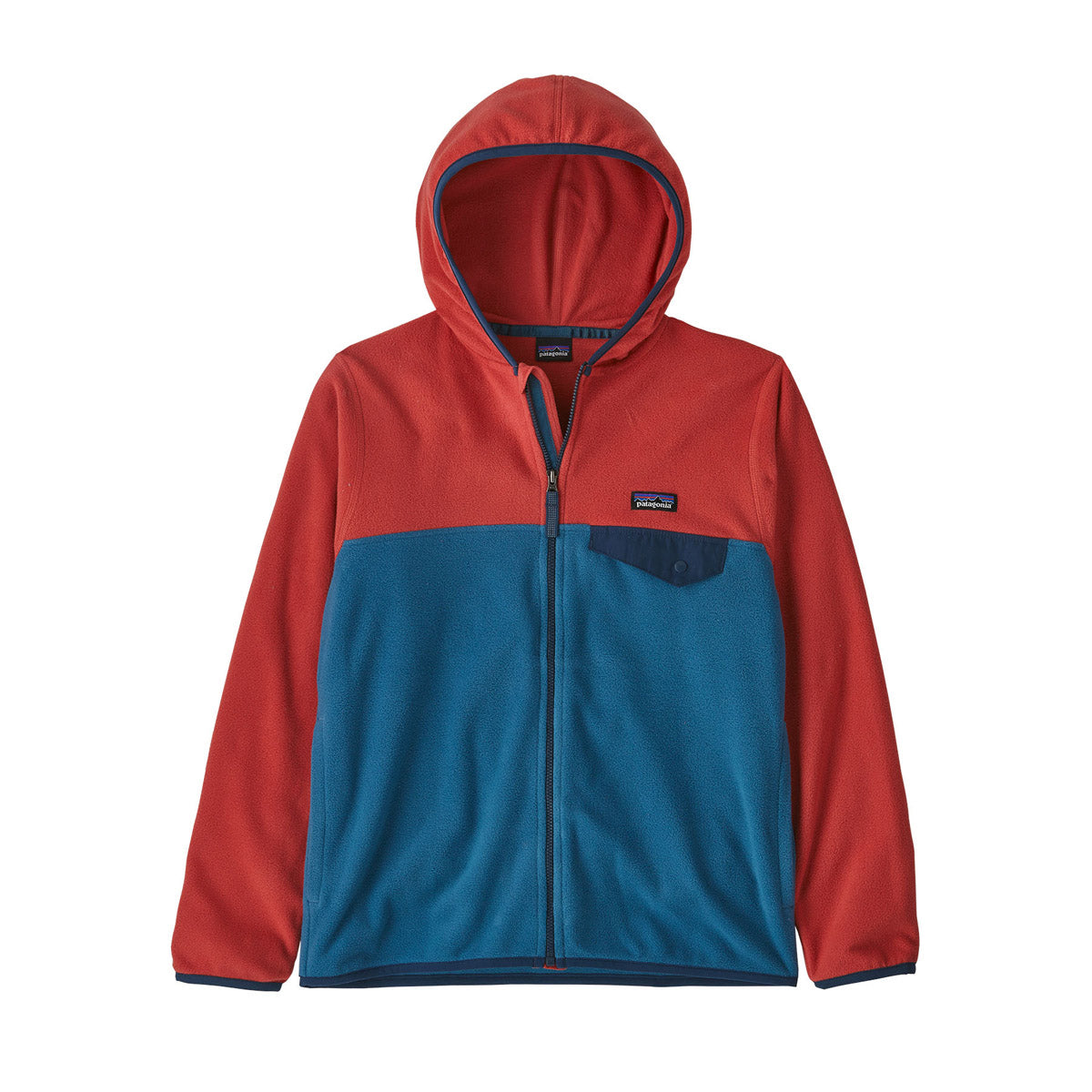 Patagonia Kids' Micro D Snap-T Jacket Wavy Blue w/umac Red / S