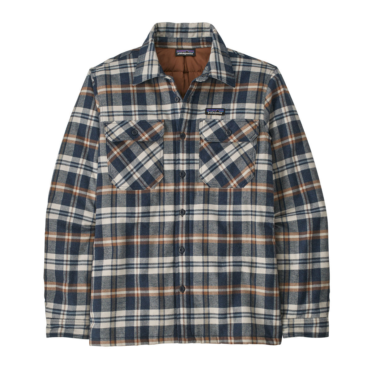 Patagonia Men&#39;s Insulated Organic Cotton Midweight Fjord Flannel Shirt Fields: New Navy