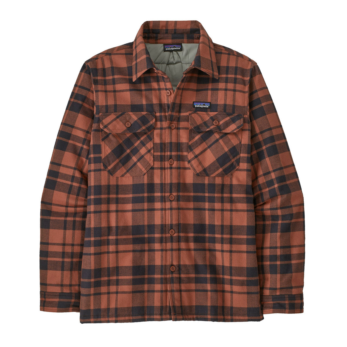 Patagonia Men&#39;s Insulated Organic Cotton Midweight Fjord Flannel Shirt Ice Caps: Burl Red