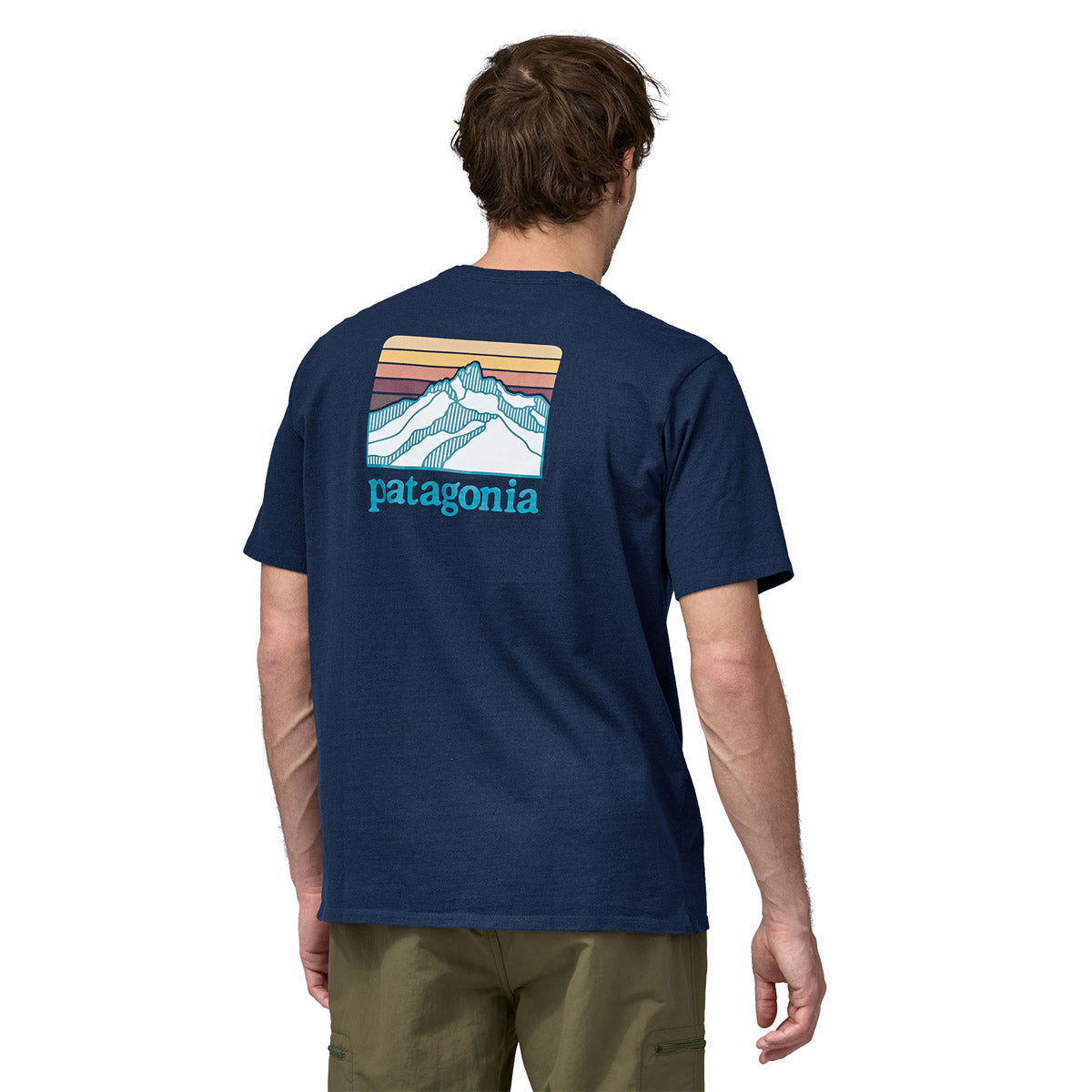 Patagonia Men&#39;s Line Logo Ridge Pullovercket Responsibili-Tee Lagom Blue